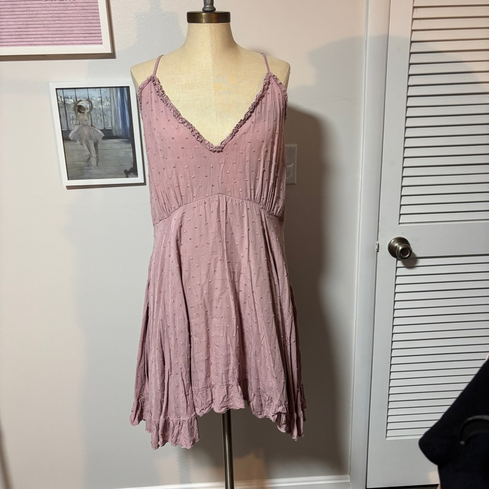 Arula Mauve Textured Sleeveless dress